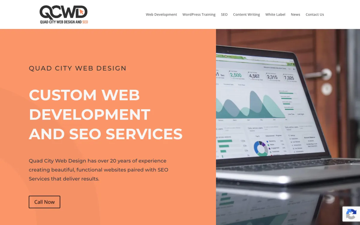 Quad City Web Design homepage, captured September 28, 2026