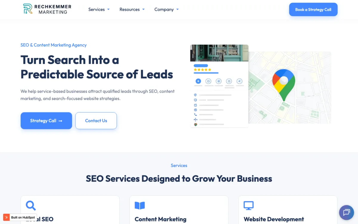 Rechkemmer Marketing homepage, captured September 28, 2026