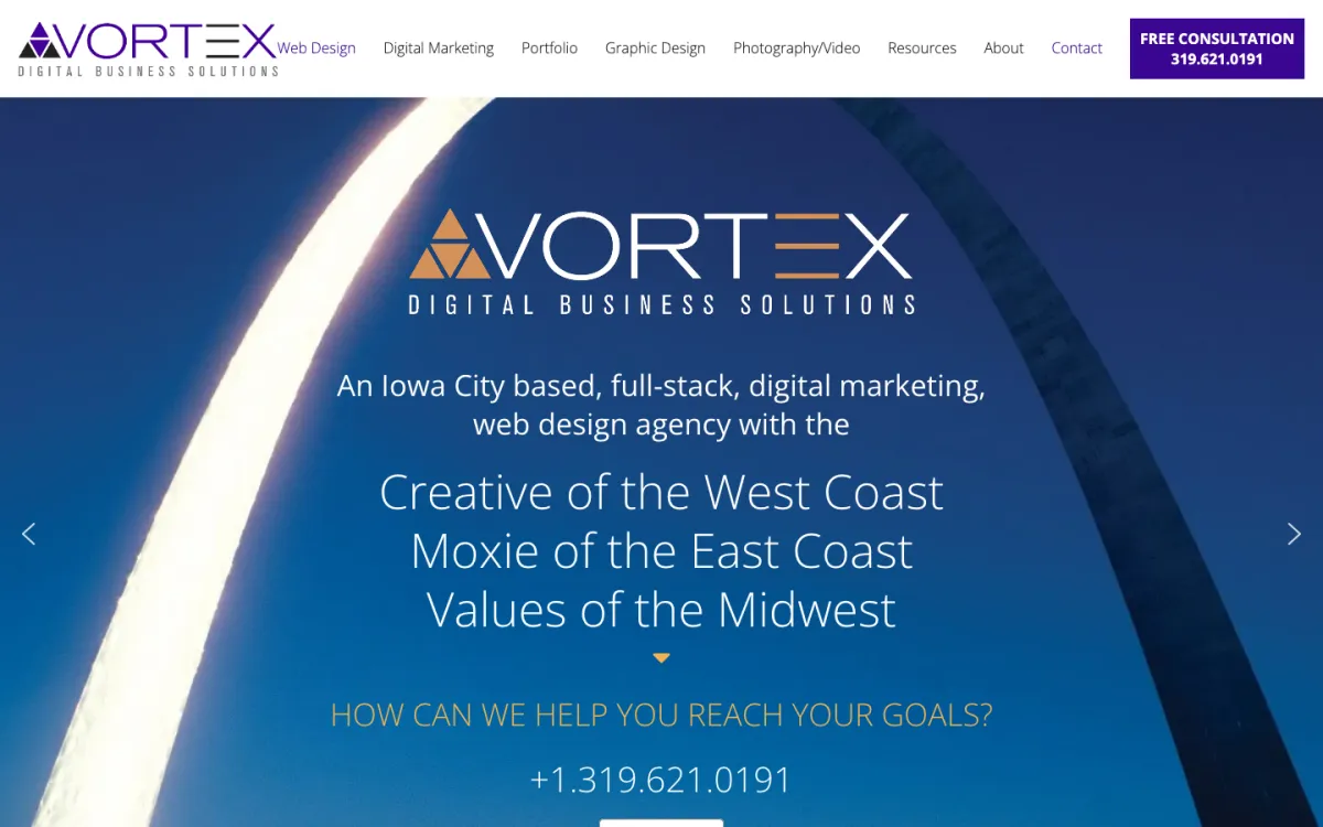 Vortex Digital Business Solutions homepage, captured September 28, 2026